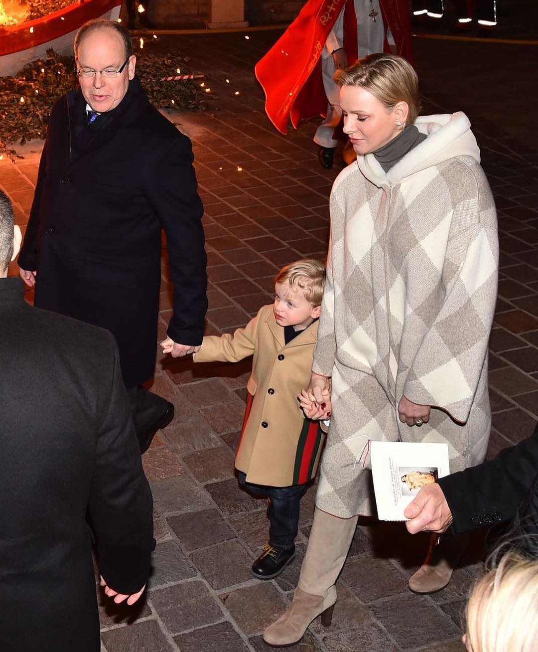 Prince Albert,Princess Charlene and Prince Jacques at the St. Devote ...