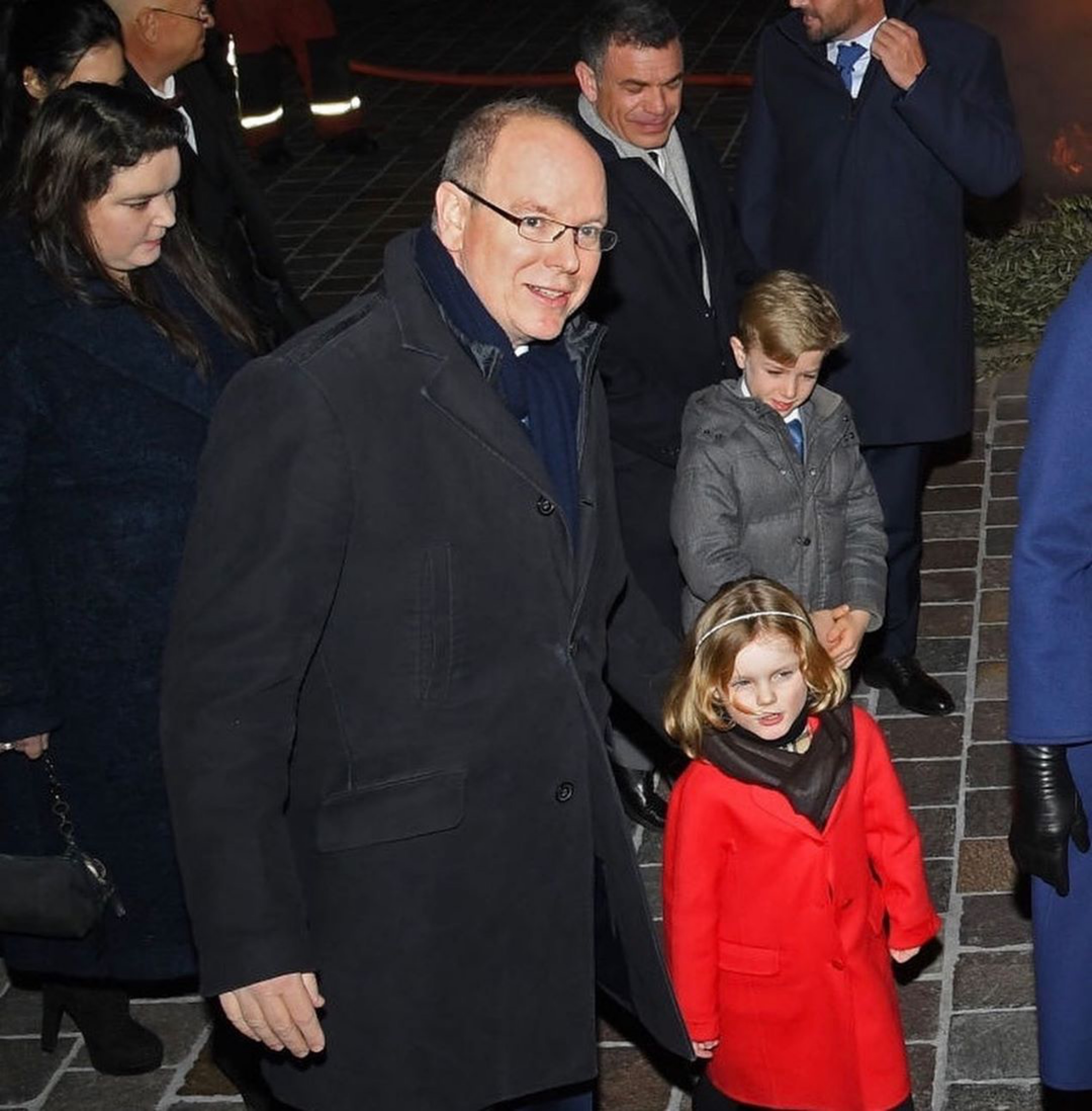 Prince Albert, Princess Charlene and their children attended the Sainte ...