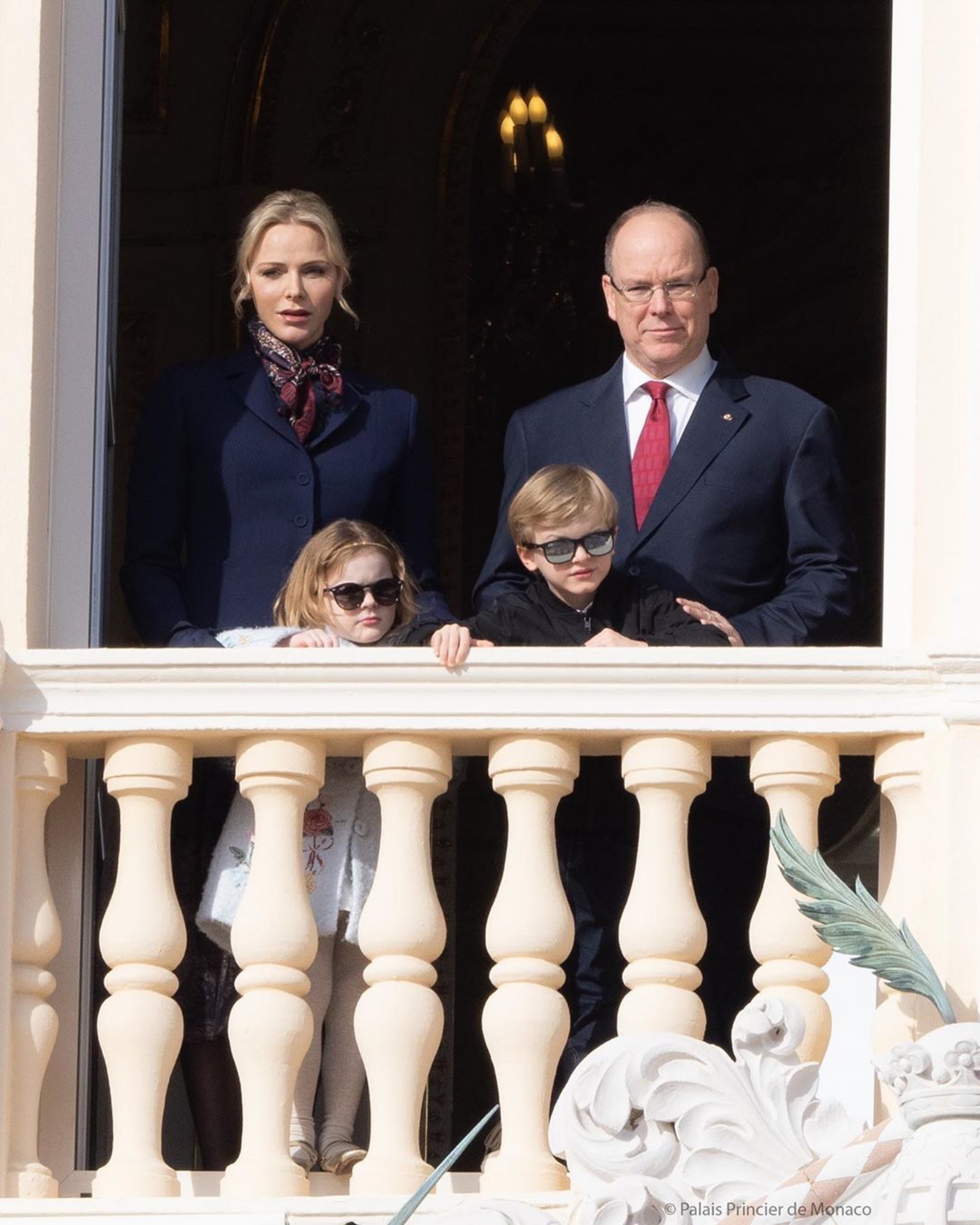 Prince Albert and Princess Charlene attend the Sainte Devote ceremony ...
