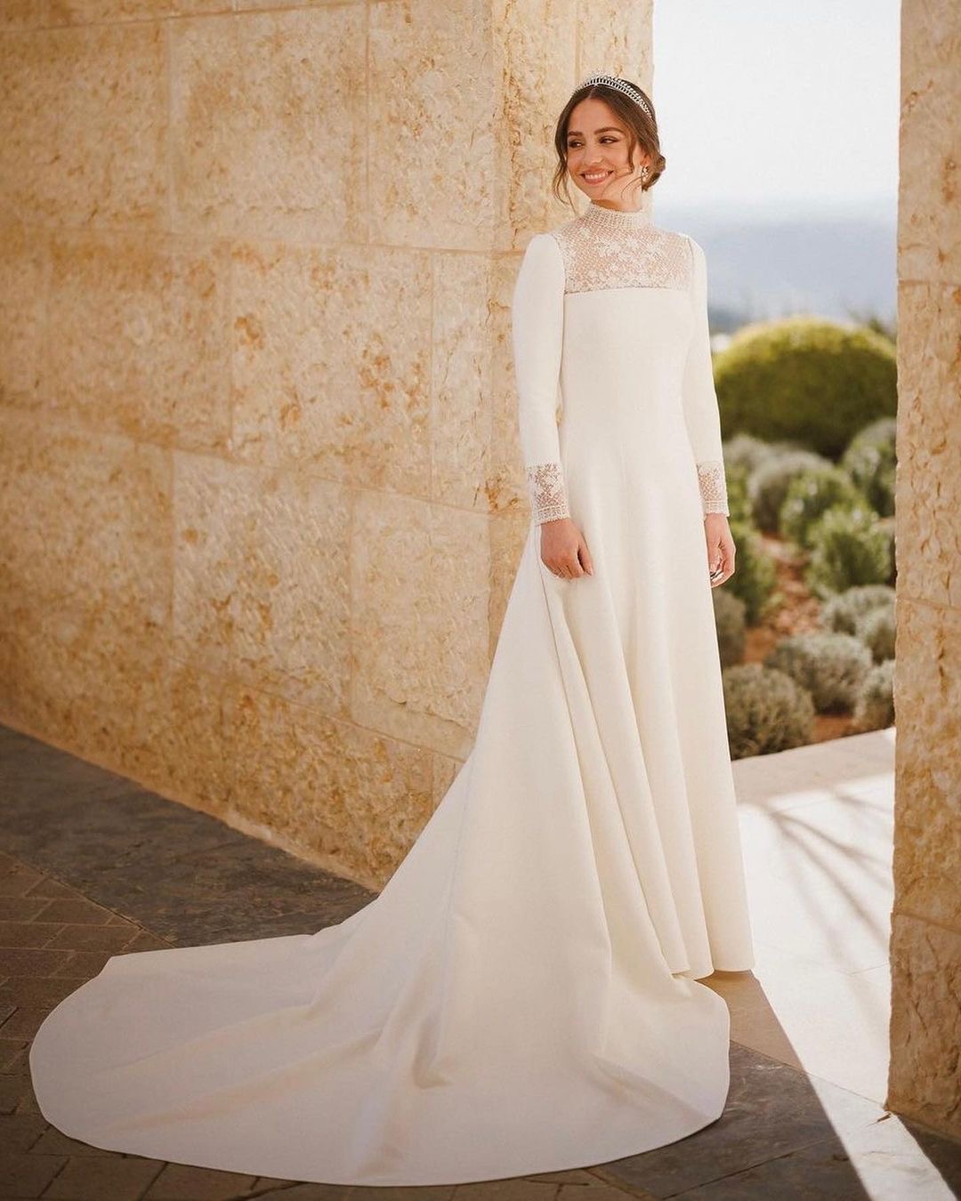 Dior Posts New Photos of Princess Iman of Jordan's Royal Wedding Gown