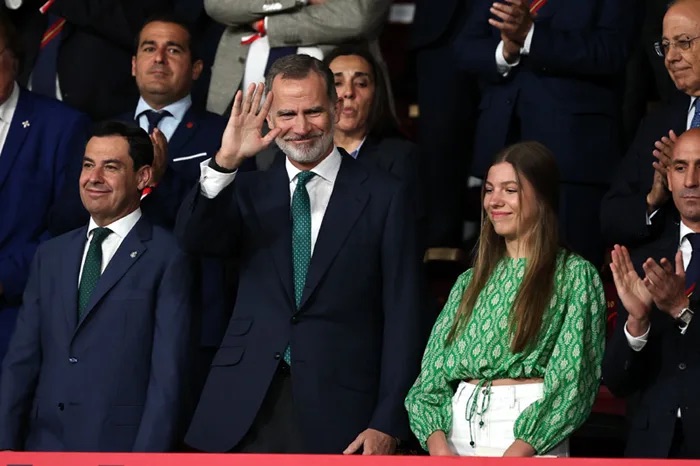 King Felipe and Infanta Sofia attended the Copa del Rey Final match ...