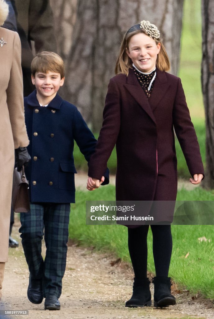 Members of the british Royal Family attend the Christmas service at ...